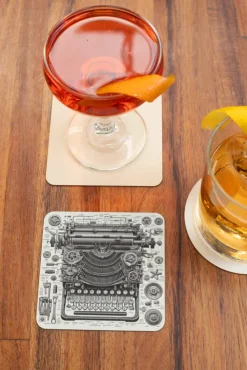 Oakhart Industries Steampunk Typewriter Coaster Art084