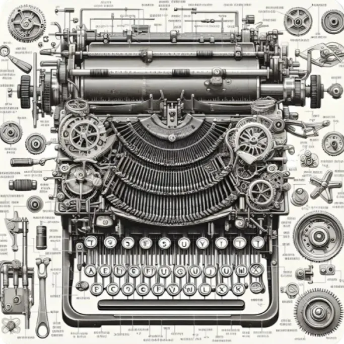 Oakhart Industries Steampunk Typewriter Coaster Art084