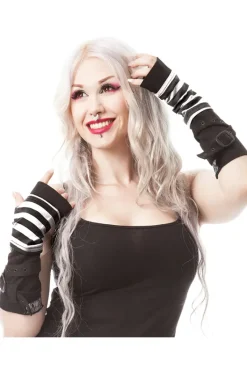 Innocent Clothing Stripe Strap Armwarmers Black/White