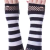 Innocent Clothing Striped Mesh Gloves Black/White