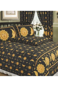 My Home Sun and Moon Curtains Black