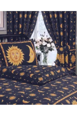 My Home Sun and Moon Curtains Blue