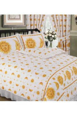 My Home Sun and Moon Duvet White
