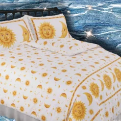 My Home Sun and Moon Duvet White