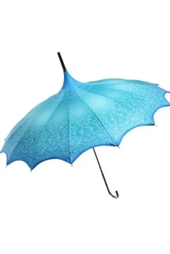 Soake Teal Patterned Pagoda Umbrella / Parasol