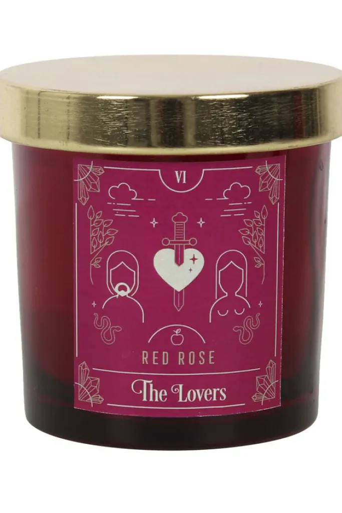 Something Different The Lovers Red Rose Tarot Candle