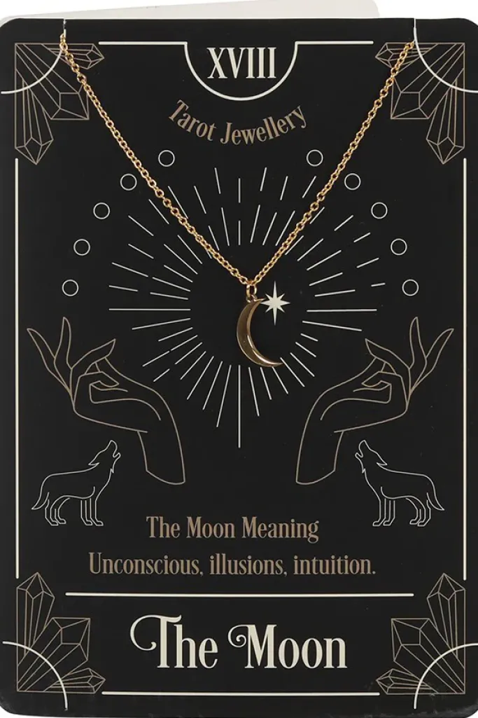 Something Different The Moon Tarot Necklace on Greeting Card