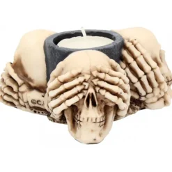 Nemesis Now Three Wise Skulls Tealight Holder