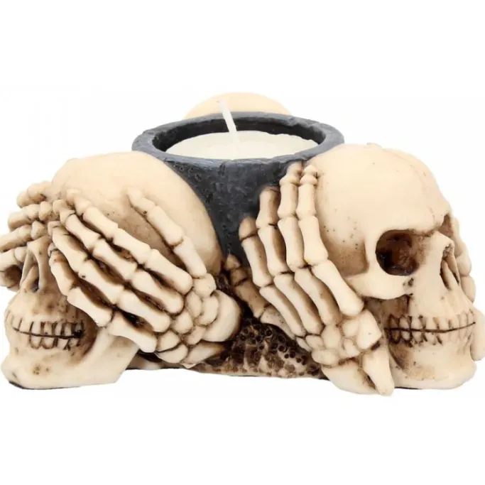 Nemesis Now Three Wise Skulls Tealight Holder