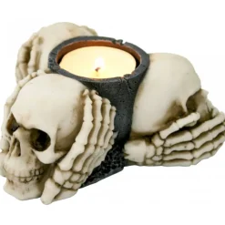 Nemesis Now Three Wise Skulls Tealight Holder