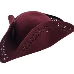 Euro Accessories Tricorn Pirate Hat Burgundy