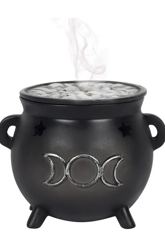 Something Different Triple Moon Cauldron Incense Cone Holder