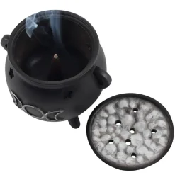 Something Different Triple Moon Cauldron Incense Cone Holder