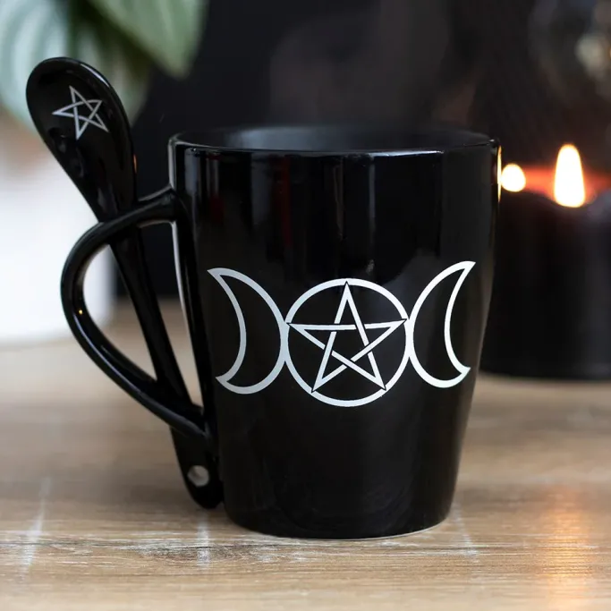 Something Different Triple Moon Mug and Spoon Set