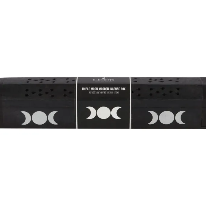 Something Different Triple Moon Wooden Sage Incense Box Set