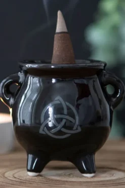 Something Different Triquetra Cauldron Ceramic Incense Holder