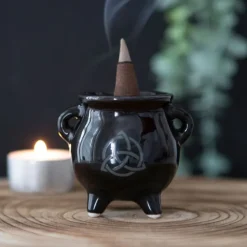 Something Different Triquetra Cauldron Ceramic Incense Holder