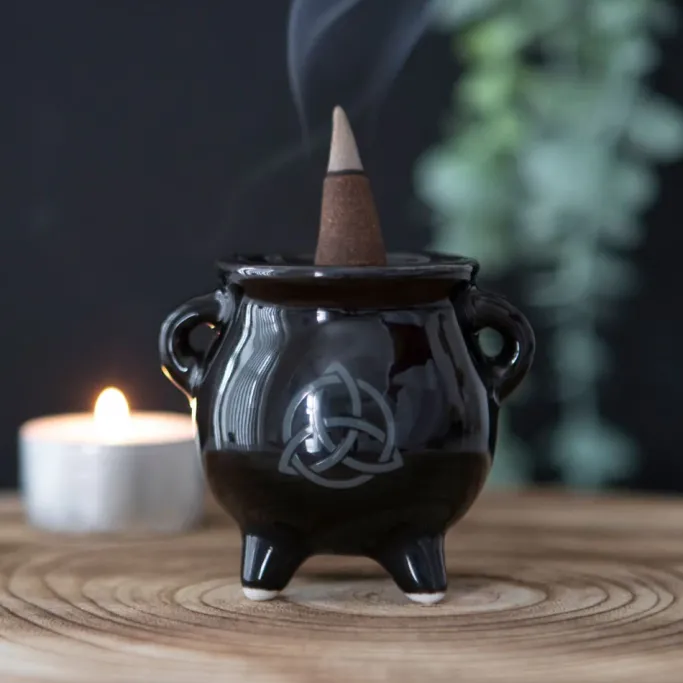 Something Different Triquetra Cauldron Ceramic Incense Holder