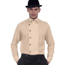Pirate Dressing Ulysses Side Button Steampunk Shirt Almond