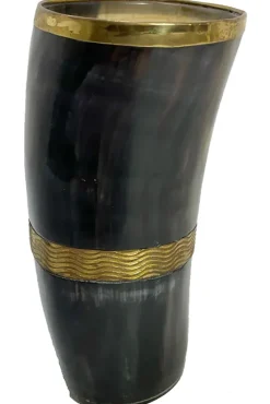 Angel Clothing Viking Drinking Horn Beaker with Metal Banding