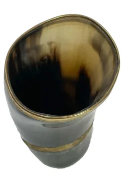 Angel Clothing Viking Drinking Horn Beaker with Metal Banding