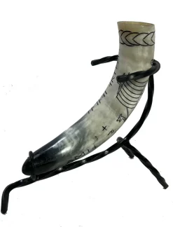 Angel Clothing Viking Drinking Horn with Viking Longship and Runes Design (S)