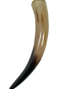 Angel Clothing Viking Drinking Horn with Horn Stand and Metal Banding