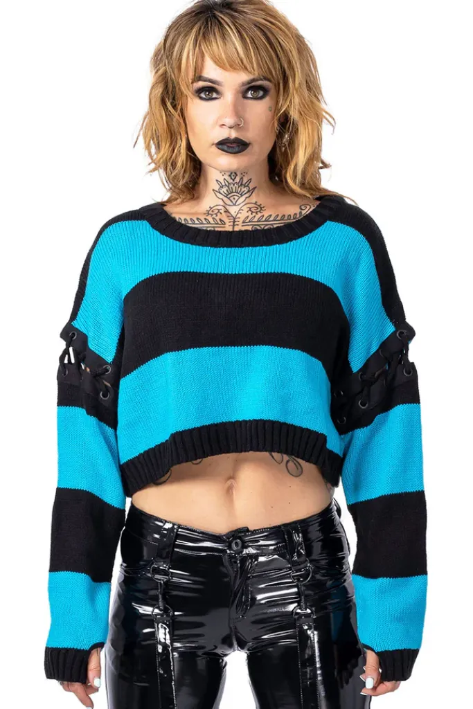 Innocent Clothing Vixxsin Hypnosis Top Black/Blue