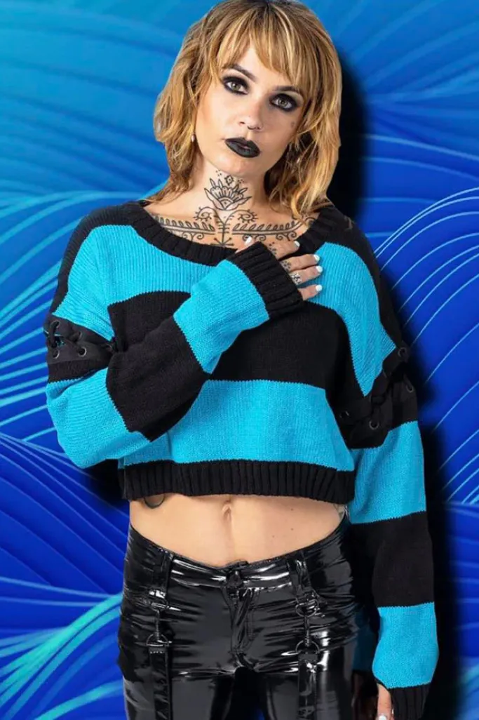 Innocent Clothing Vixxsin Hypnosis Top Black/Blue