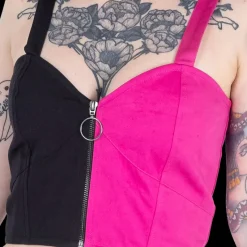 Innocent Clothing Vixxsin Manic Top Black/Pink