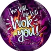 Grind We Will Wok You Glass Chopping Board