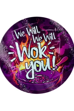Grind We Will Wok You Glass Chopping Board