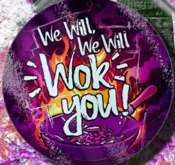 Grind We Will Wok You Glass Chopping Board