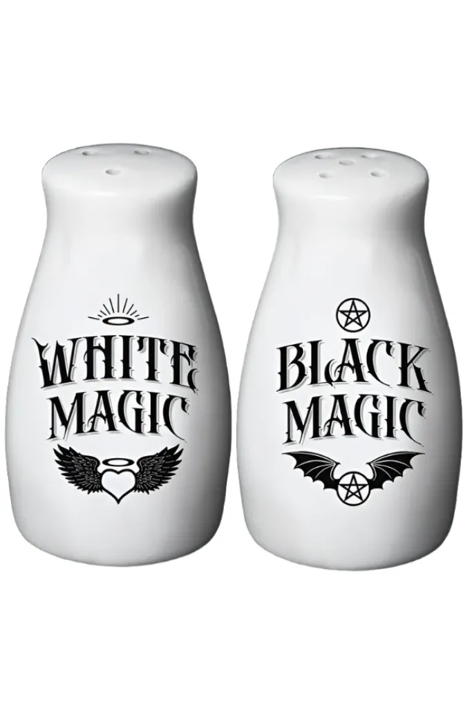 Alchemy Gothic White Magic, Black Magic Salt and Pepper Sets