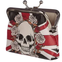 Puckator White Skulls and Roses Union Jack Purse