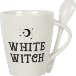 Something Different White Witch Mug and Spoon Set