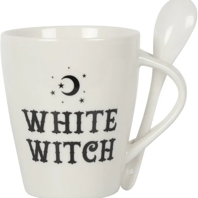 Something Different White Witch Mug and Spoon Set