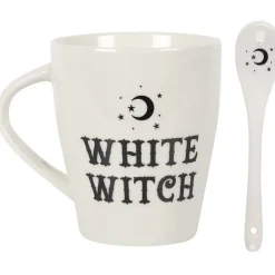 Something Different White Witch Mug and Spoon Set