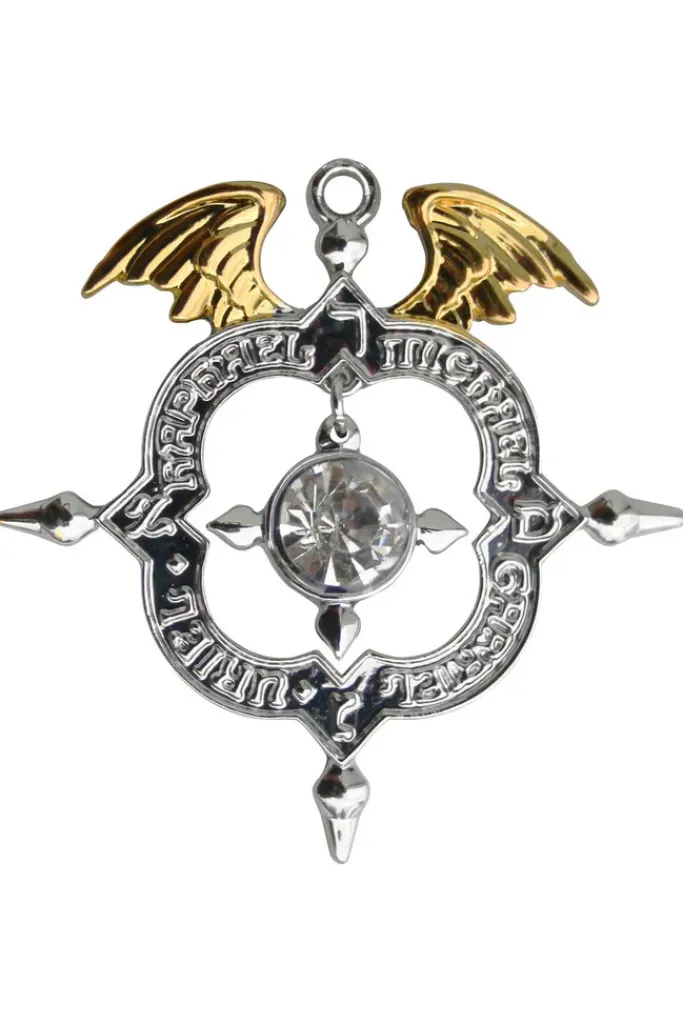 Mystic Kabbalah Winged Archangel Shield Necklace