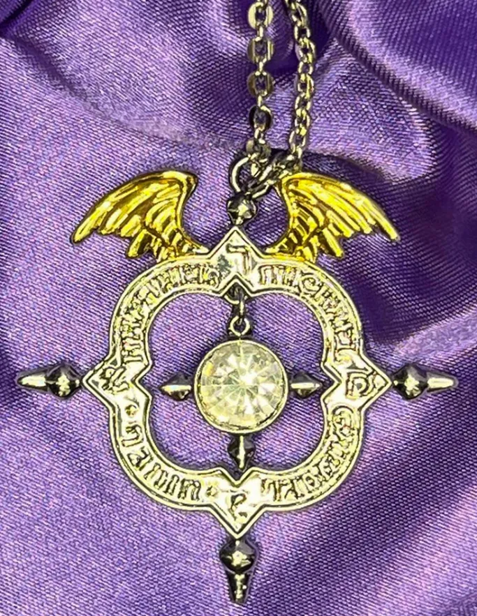 Mystic Kabbalah Winged Archangel Shield Necklace