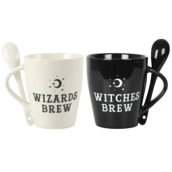 Something Different Witch and Wizard Couples Mug and Spoon Set