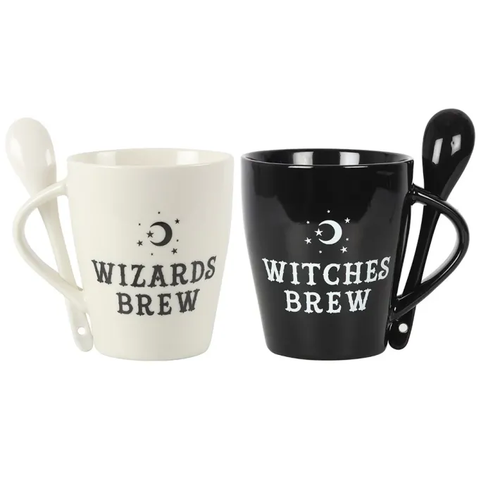 Something Different Witch and Wizard Couples Mug and Spoon Set