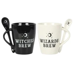 Something Different Witch and Wizard Couples Mug and Spoon Set