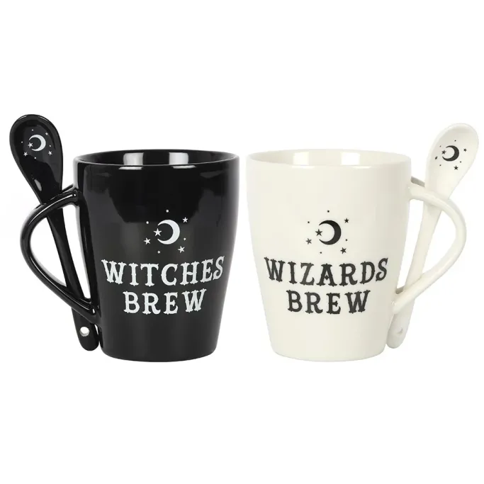 Something Different Witch and Wizard Couples Mug and Spoon Set