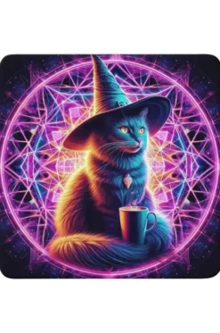 Oakhart Industries Witch Cat Coaster Art088