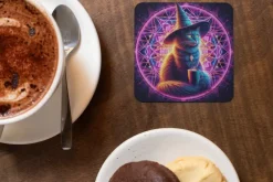 Oakhart Industries Witch Cat Coaster Art088