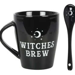 Something Different Witches Brew Mug and Spoon Set Black
