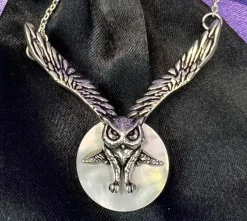 Witches Familiars Lammas Moon Owl Pendant