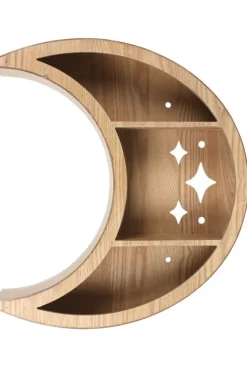 Something Different Wooden Crescent Moon Wall Shelf