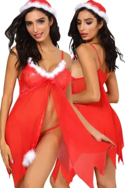 Yesx Babydoll Christmas Lingerie Set